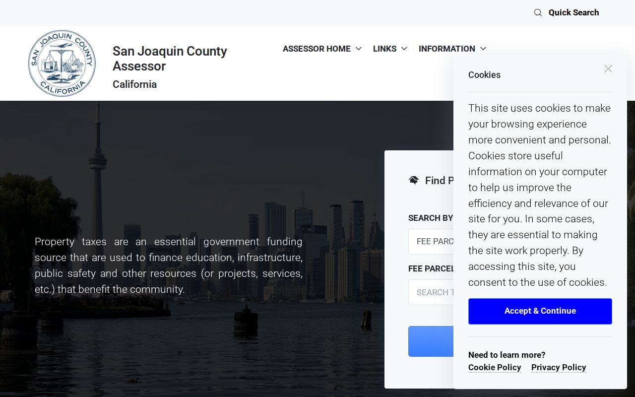 Stockton residents directory property assessment search