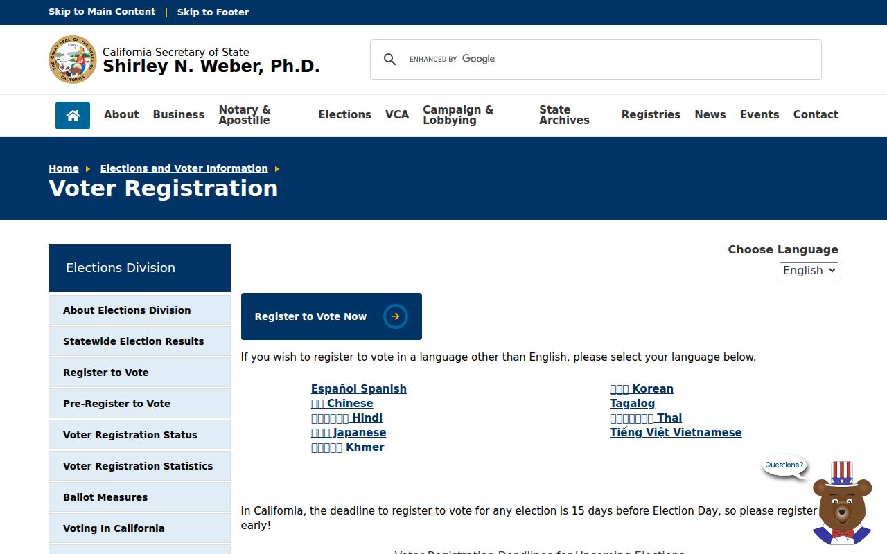 Stockton neighbors California voter registration rules