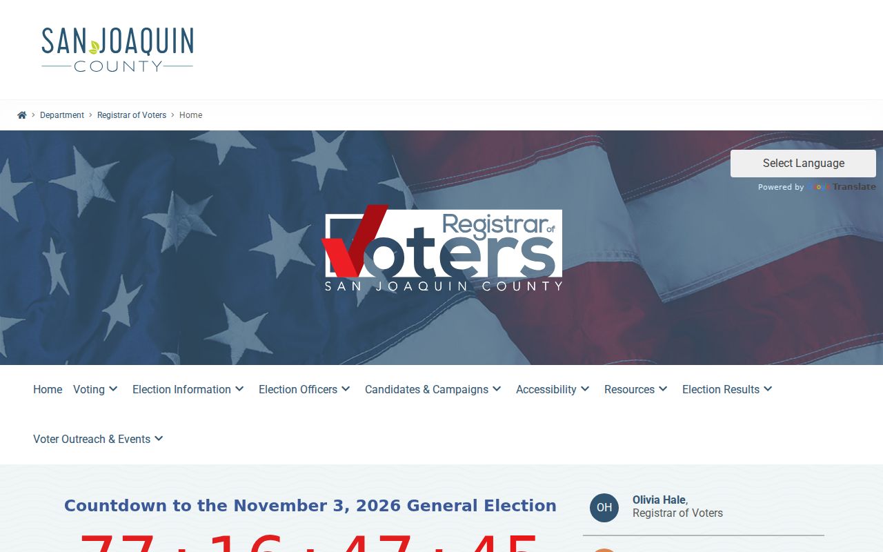Stockton neighbors Registrar of Voters office