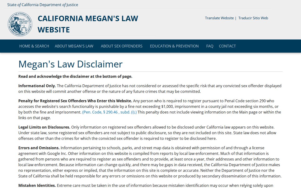 Stockton resident lookup California Megan's Law registry search