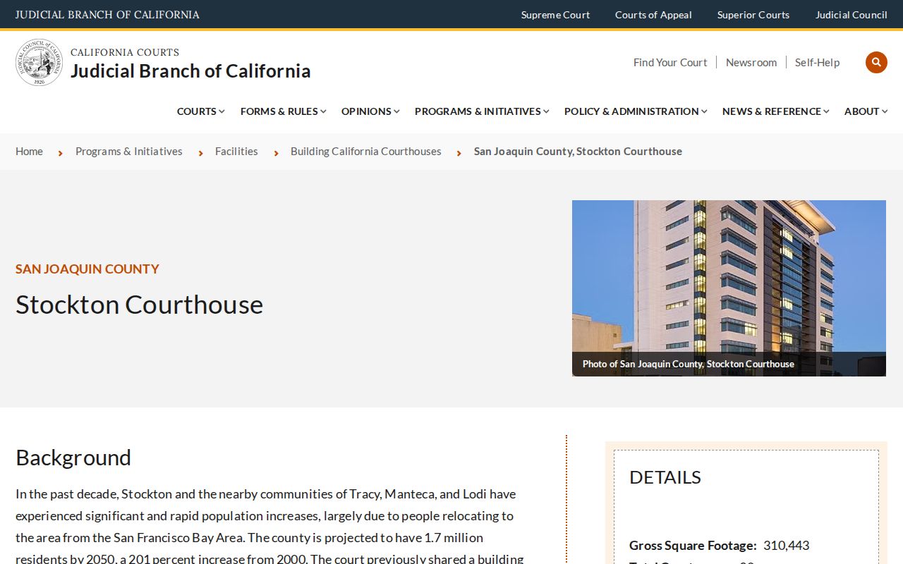 Stockton ZIP code directory Stockton courthouse facility
